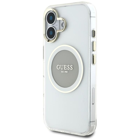 Guess IML Metal Colored Circle Classic Logo MagSafe - Case for iPhone 16 (gray)