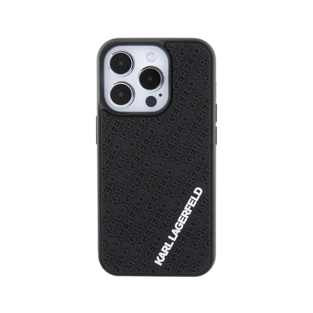 Karl Lagerfeld 3D Rubber Multi Logo - Coque iPhone 15 Pro (noir)