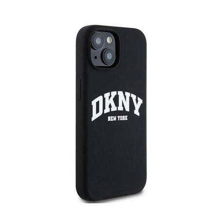 DKNY Liquid Silicone White Printed Logo MagSafe - iPhone 15 / 14 / 13 Case (black)