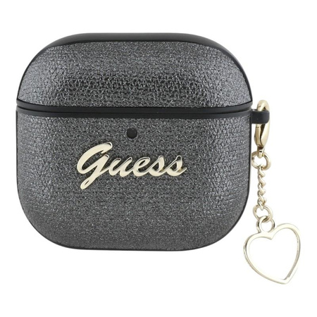 Guess Metallic Script Charm - AirPods 4 Case (black)