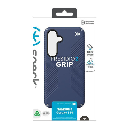 Speck Presidio2 Grip - Étui Samsung Galaxy S24 (Bleu côtier / Gris poussière)