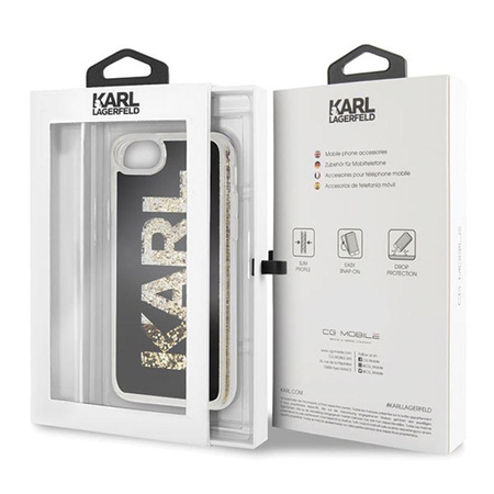 Karl Lagerfeld Logo Karl - iPhone SE 2020 / 8 / 7 Tasche (Gold Glitter)