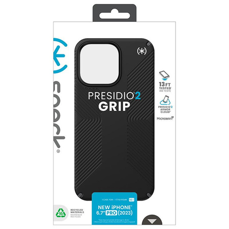 Speck Presidio2 Grip - pouzdro pro iPhone 15 Pro Max (černé / břidlicově šedé / bílé)