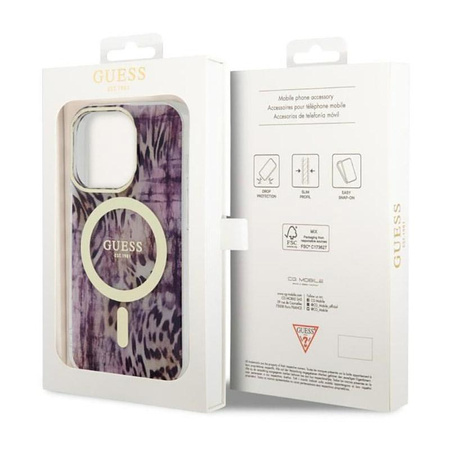 Guess Leopard MagSafe - iPhone 14 Pro Case (Pink)
