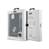 Karl Lagerfeld Crossbody Saffiano fémtű Karl & Choupette - iPhone 15 Plus tok (fekete)