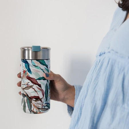 Quokka Boost Coffee Tumbler - Edelstahl-Thermobecher mit Brühvorrichtung 400 ml (Bouquet)