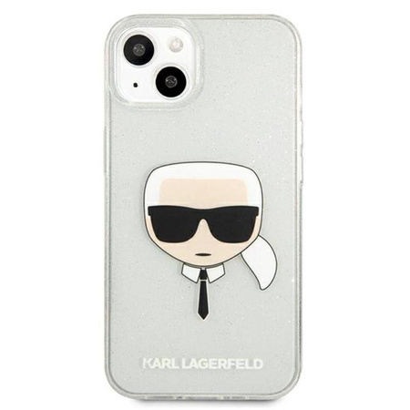 Karl Lagerfeld Karl's Head Glitter - Case for iPhone 13 mini (Silver)