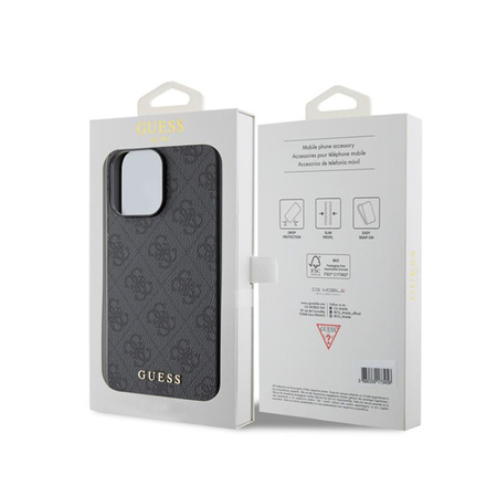 Guess 4G Metal Gold Logo - Coque iPhone 15 Pro Max (grise)
