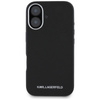 Karl Lagerfeld Saffiano Full Wrapped Elongated Metal Logo MagSafe - Case for iPhone 16 (black)