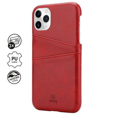 Crong Neat Cover - Étui pour iPhone 11 Pro avec poches (rouge)