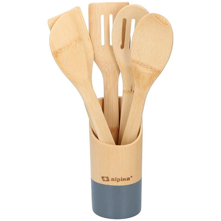 TREASURED KITCHEN TOOLS WITH RACK, Cooking, Bamboo, Alpina