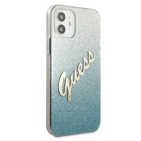 Guess Glitter Gradient Script - Case for iPhone 12 mini (Blue)