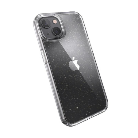 Speck Presidio Perfect-Clear mit Glitter - iPhone 13 Hülle mit MICROBAN-Beschichtung (Klar/Platin-Glitter)