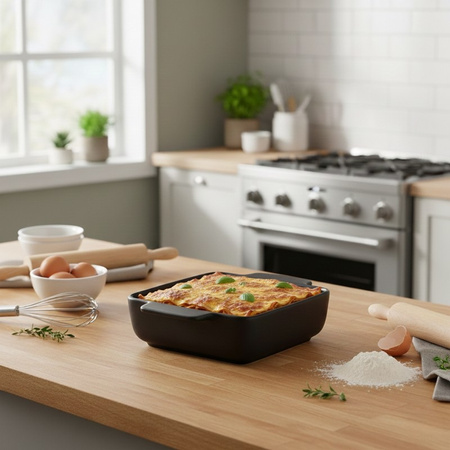 Alpina - Ceramic square ovenproof dish 21x15.8x5.8 cm (black)