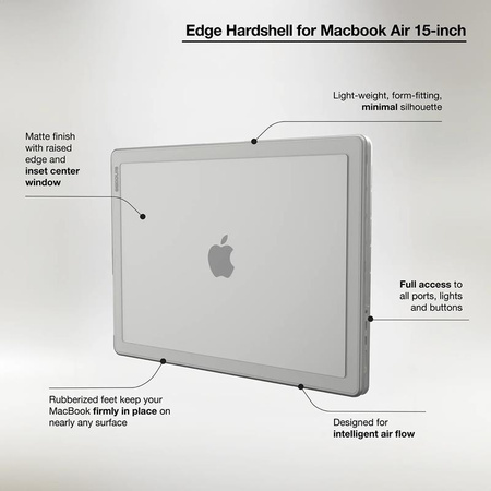 Incase Edge Hardshell Case - Case for MacBook Air 15" M4 (2025) / M3 (2024) / M2 (2023) (Clear)