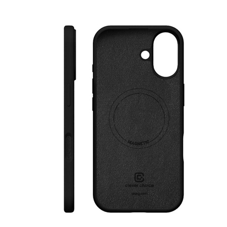 MAGSAFE SILICONE ETUI FOR IPHONE 17 Crong BLACK MAGNETIC CASE