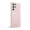 Guess Glitter Flakes Metall Logo Tasche - Samsung Galaxy S24 Ultra (rosa)