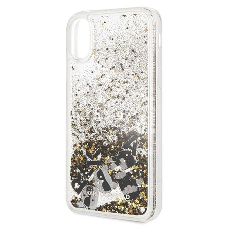 Karl Lagerfeld Signature Glitter Case - Etui iPhone Xs / X (Floatting Charms)