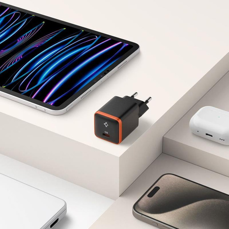 Spigen ArcStation Essential EE301EU - USB-C PD + QC3.0 30W síťová nabíječka (černá)