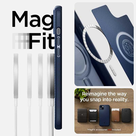 Spigen Mag Armor - Case for iPhone 15 Plus / iPhone 14 Plus (Navy blue)
