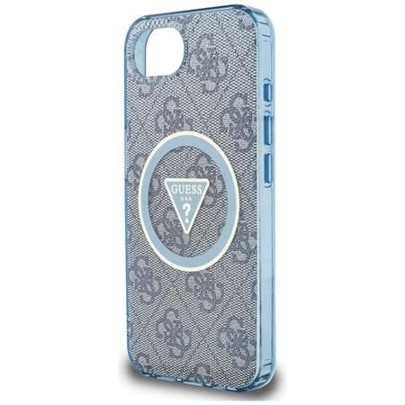 Guess IML Metall Glitter 4G Circle Triangle MagSafe - Gehäuse für iPhone 16e (blau)