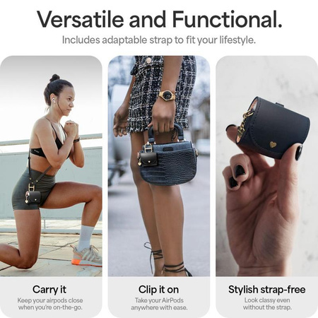 Spigen Cyrill Mini Bag - Pouzdro s popruhem pro Apple AirPods 4 (Černé)