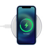 Crong PowerSpot Fast Wireless Charger - Aluminum Qi 15W USB-C wireless charger with tempered glass coating (Silver White)