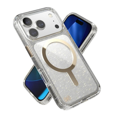 Speck Presidio Lux MagSafe - iPhone 17 Pro Tasche (Glitter / Gold Metallic)