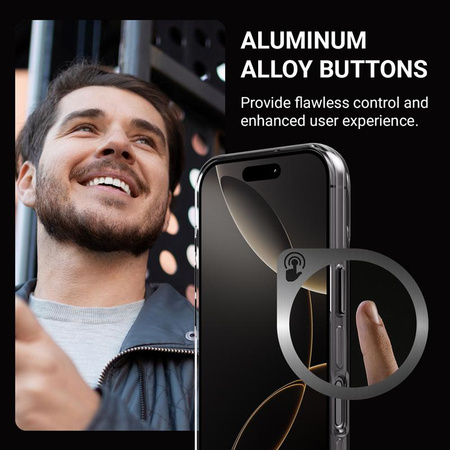Crong Clear MAG Pro - Étui MagSafe pour iPhone 16 Pro Max (noir)