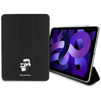 Karl Lagerfeld Book Cover Saffiano Magnetic Karl & Choupette – Hülle für iPad Air 11” M3 (2025) / iPad Air 11” M2 (2024) (schwarz)