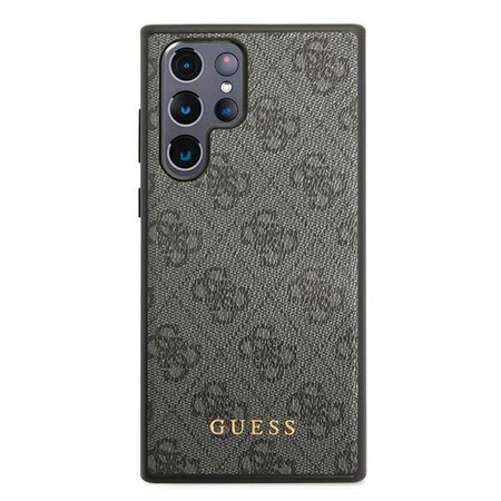 Guess 4G Metal Gold Logo  - Case for Samsung Galaxy S22 Ultra (Grey)