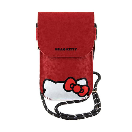 Hello Kitty Leather Hiding Kitty Cord - Crossbody bag for phone (red)