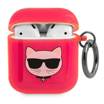 Karl Lagerfeld Choupette Head - Etui Airpods (fluo różowy)