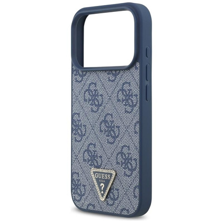 Guess Leather 4G Triangle Strass MagSafe - Case iPhone 17 Pro (Blue)