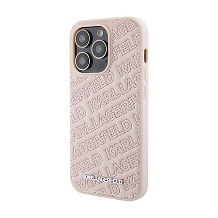 Karl Lagerfeld Quilted K Pattern - pouzdro pro iPhone 15 Pro Max (růžové)