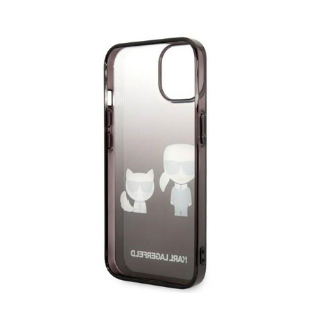 Karl Lagerfeld Gradient Ikonik Karl & Choupette - Coque iPhone 14 Pro (noir)