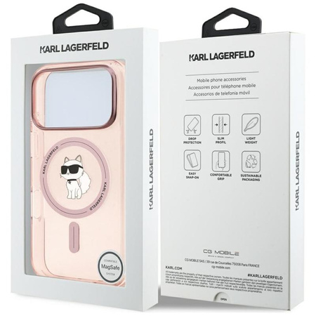 ETUI DO IPHONE 17 PRO do MAGSAFE KARL LAGERFELD ORYGINALNE RÓŻOWE MODNE