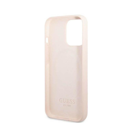 Guess szilikon logólemez MagSafe - iPhone 13 Pro Max tok (rózsaszín)