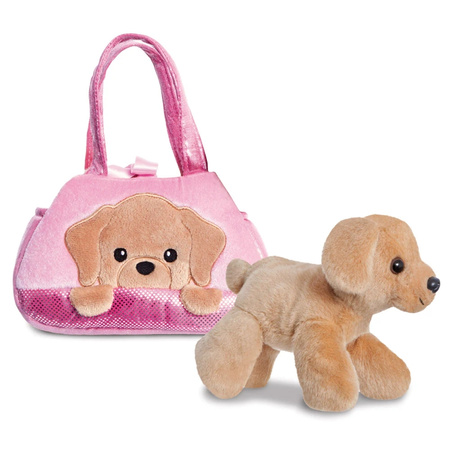 Fancy Pals – PeekaBoo Labrador plüssjáték rózsaszín zacskóban 20 cm Környezetbarát