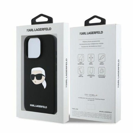 Karl Lagerfeld szilikon Karl Head Print MagSafe - iPhone 16 Pro Max tok (fekete)