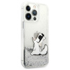 Karl Lagerfeld Liquid Glitter Choupette Fun - Case for iPhone 13 Pro Max (Silver)