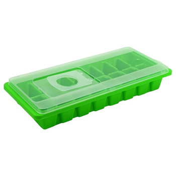 Bac à glaçons avec couvercle, 16 glaçons (vert)