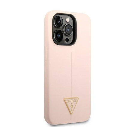 Guess Silicone Triangle Logo - Hülle für iPhone 14 Pro Max (Rosa)