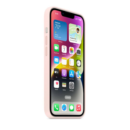 Apple Silicone Case - Silikonowe etui z MagSafe do iPhone14 (kredowy róż)