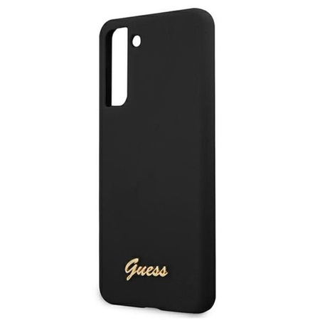 Guess Szilikon Script Metal Logo - Samsung Galaxy S21+ tok (fekete)