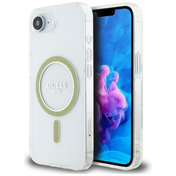 Guess IML Glitter Circle MagSafe - Case for iPhone 16e (transparent)