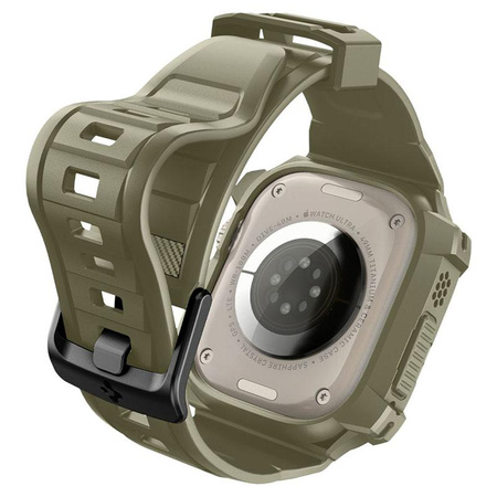 Spigen Rugged Armor Pro - Armband mit Gehäuse für Apple Watch Ultra 49 mm (Vintage Khaki)