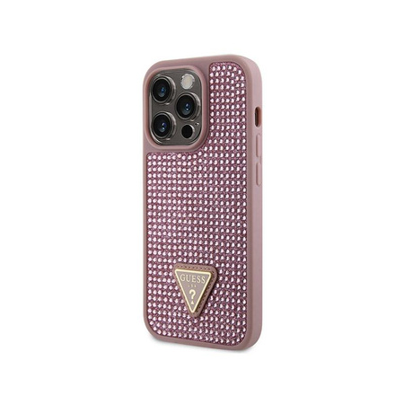 Guess Rhinestone Triangle - Hülle für iPhone 14 Pro (Pink)