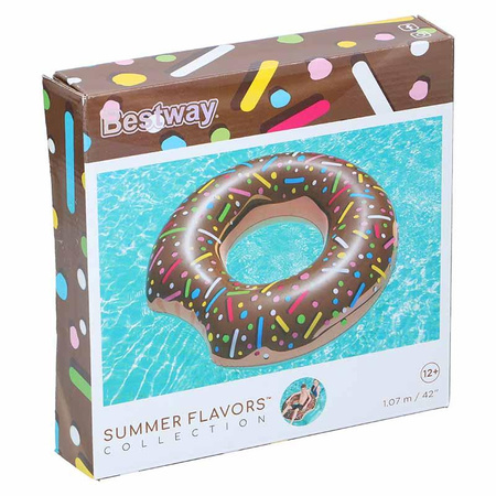 Bestway - Koło do pływania w kształcie pączka / Donut (czekolada)