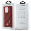 Karl Lagerfeld Quilted Signature - Coque iPhone 16 Pro (rouge)